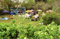 Äppellundens sommarcafé och minigolf låg på Mörbyvägen 5. Bostadshuset byggdes 1926 av Bertha och Henning Andersson och kallades Olofshov. Sedan kommunen köpt marken hade bland annat Moderaterna lokaler i huset. Trädgården kallades den sista tiden för Äppellunden. Här fanns ett litet sommarcafé som serverade enklare lunch och kaffe under trädgårdens äppelträd. Bostadshuset revs i april 2000 efter stora stridigheter om områdets utbyggnad.