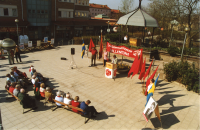 Socialdemokraterna har möte på Tuna torg.