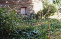 En gårdspump vid Husby gård. Mangårdsbyggnaden på Husby gård hyser ett gårdsmuseum. Patron Gustafsons hem och samlingar utgör stommen i museet. 