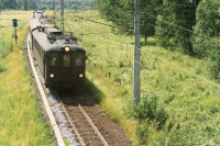 Tåg på Roslagsbanan i Vallentuna.