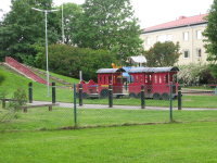 Lekplatsen vid bostadsrättsföreningen Sörgården.